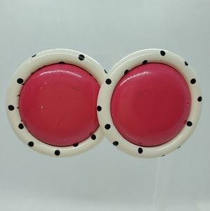 VTG Round Polka-dot Earrings